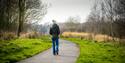 A walker in Bowlee Park.