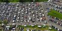 Aerial view of the Bowlee Car Boot Sale and Market.