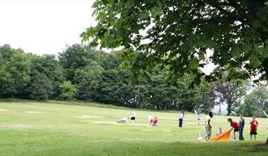 Families playing at Falinge Park.