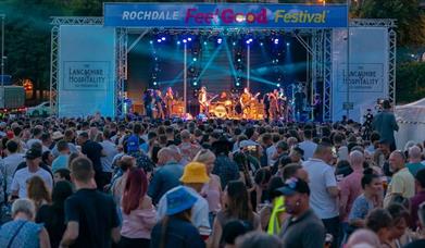 Crowds at the Rochdale Feel Good Festival.