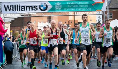 Runners starting in the 2019 Williams BMW Rochdale Half Marathon.