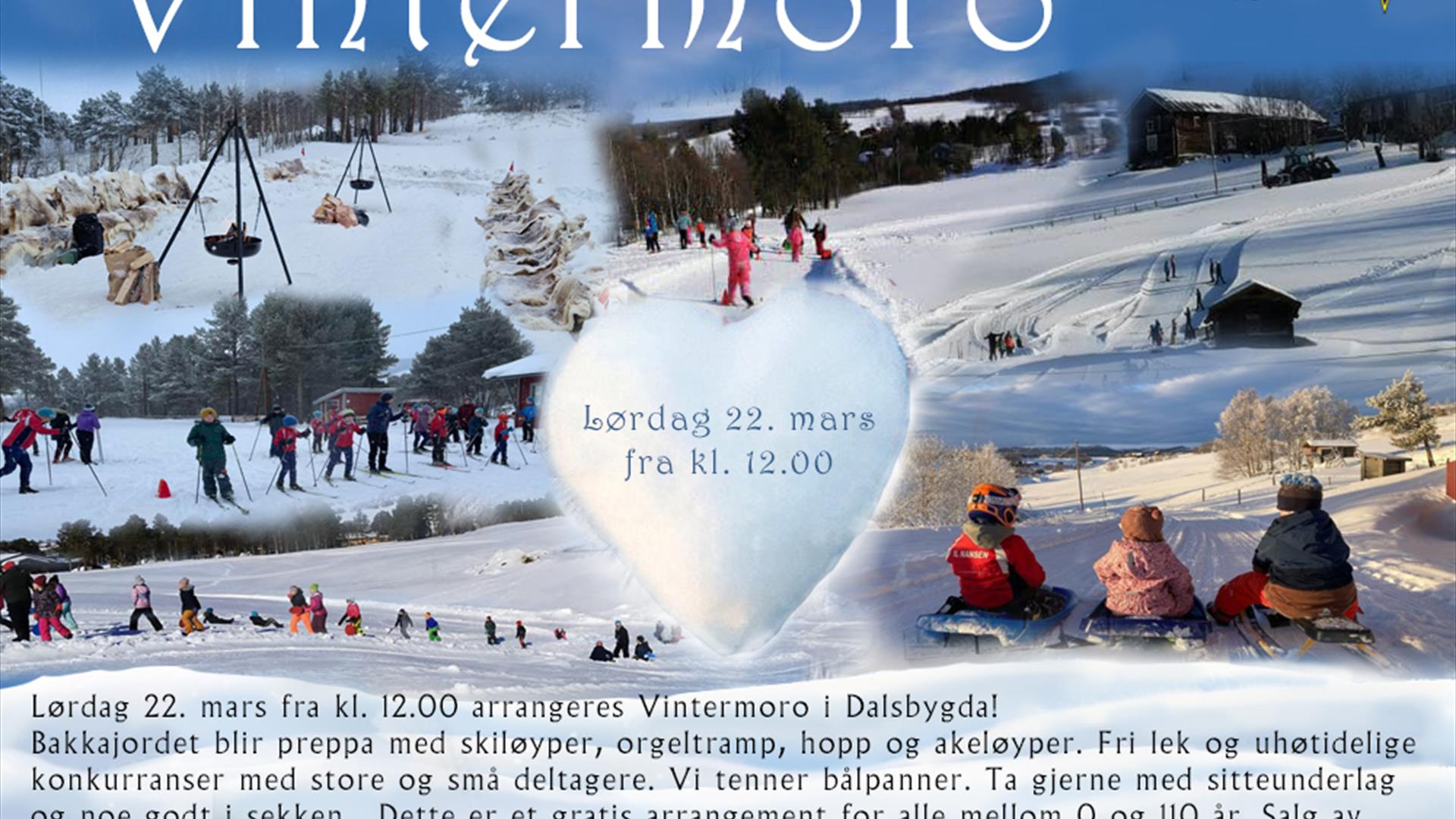 Vintermoro i Dalsbygda byr på skilek, hopp og skiløype