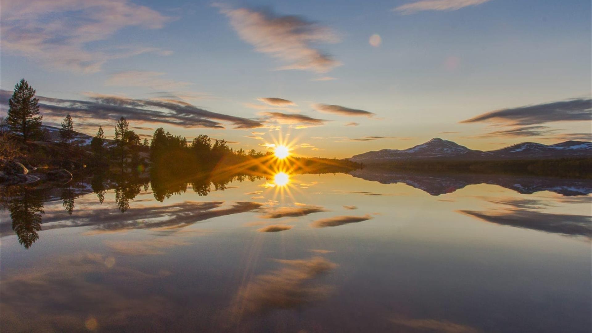 Nature-lake-sunset-spring