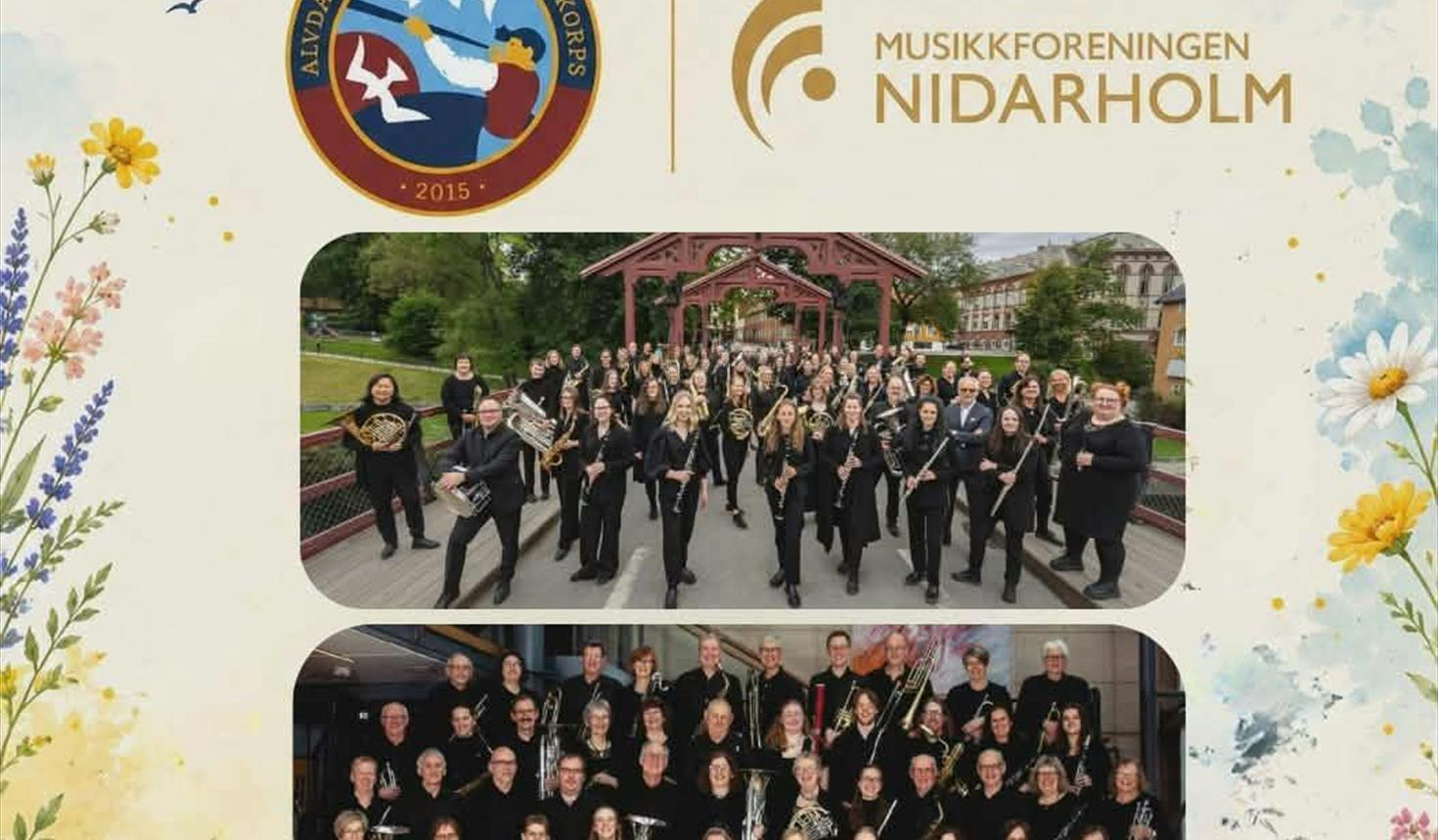 Sommerkonsert med Alvdal-Tynset janitsjarkorps og Musikkforeningen Nidarholm