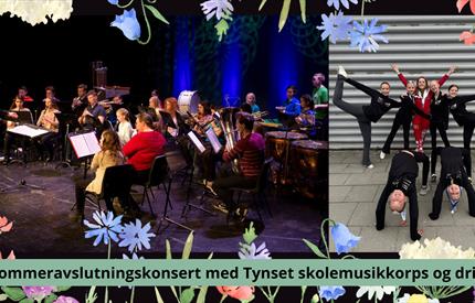 Sommeravslutningskonsert med skolekorps og drill
