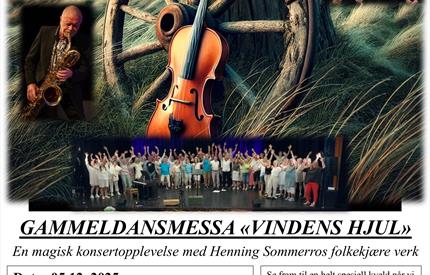 Gammeldansmessa "Vindens Hjul" en magisk konsertopplevelse i Bergstadens Ziir, Røros Kirke, fredag 5. desember 2025 kl. 22:00.