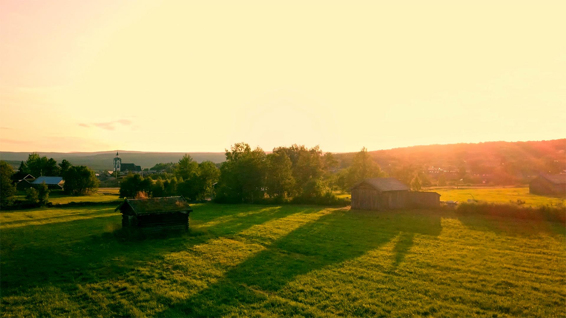 Småsetran på Røros i nydelig solnedgang