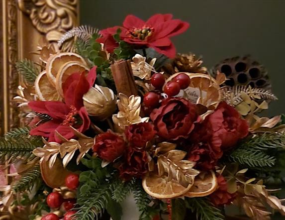 Floral Christmas Table Arrangement