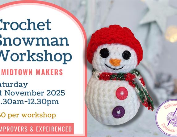 crochet snowman workshop banner