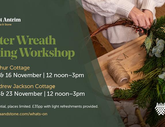 Images shows craft activity in relation to making a wreath