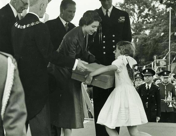cushions presented to the late Queen in 1952  whilst on her Coronation Tour
