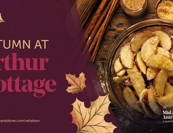 autumn leaves and sugared apple slices
