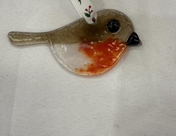 fused glass robin decoration