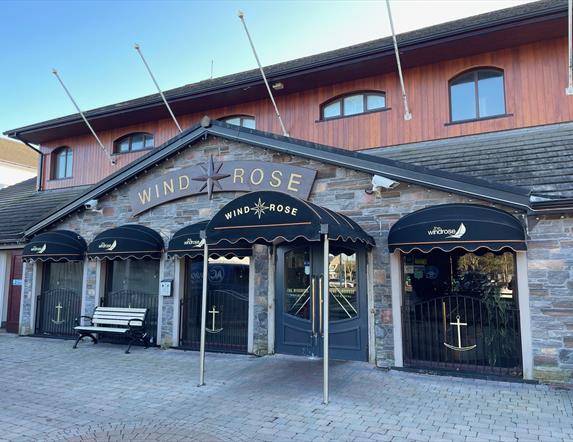 Front entrance of the Wind Rose Bar and Bistro