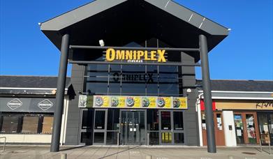 Exterior shot of entrance to Carrickfergus Omniplex Cinema