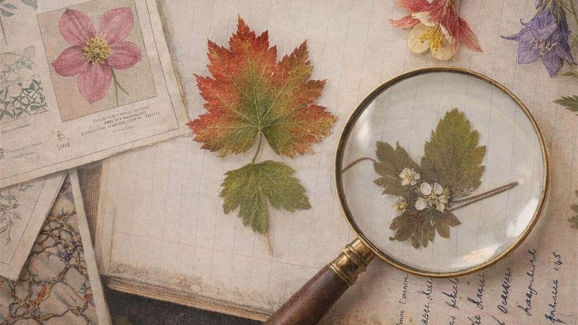 plants and a microscope