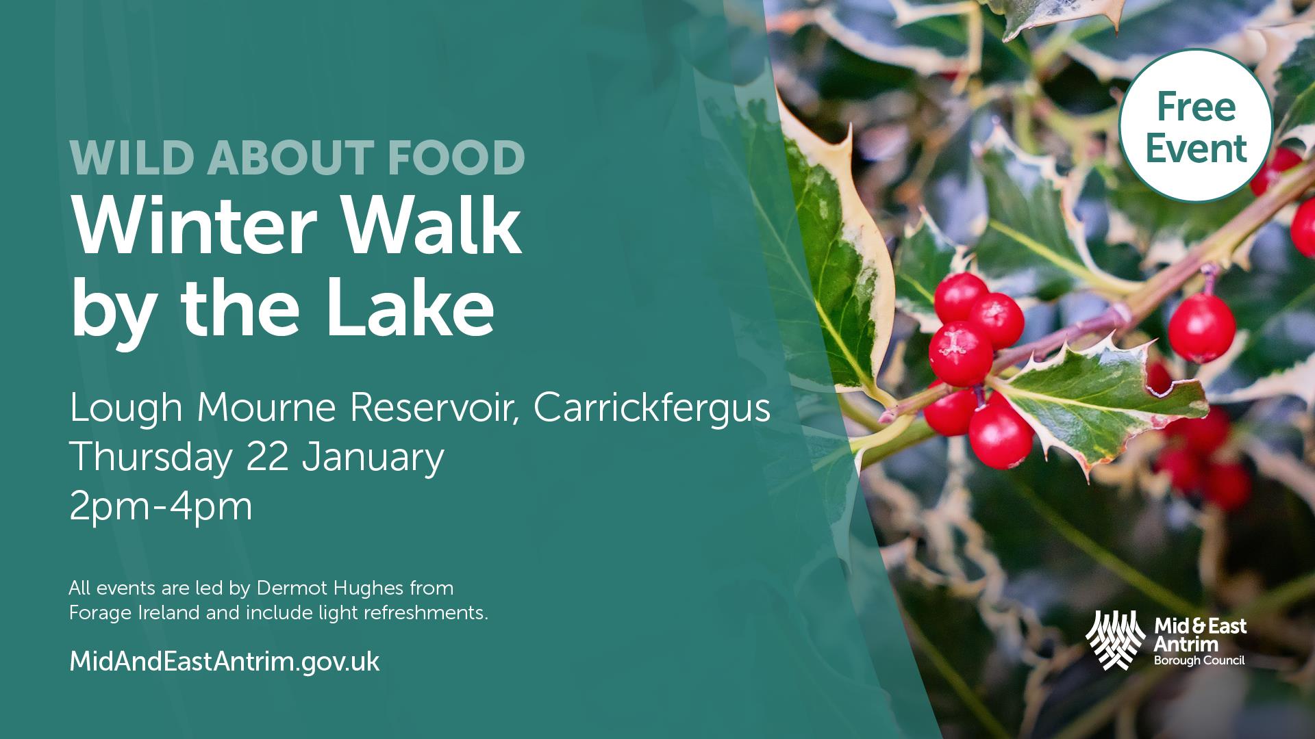 Wild About Food - Winter Walk by the Lake, Thursday 22 January 2026,  2 - 4pm