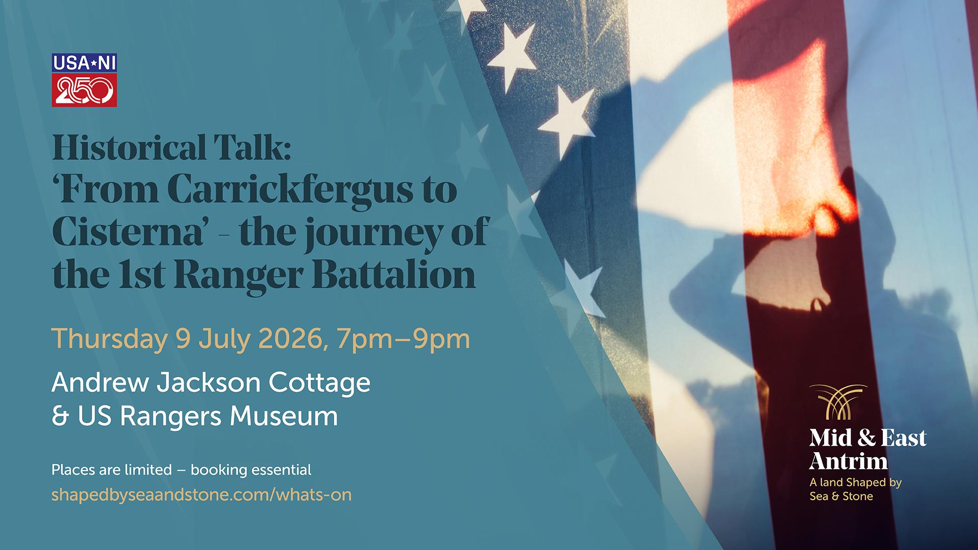 American flag with soldier saluting in the background