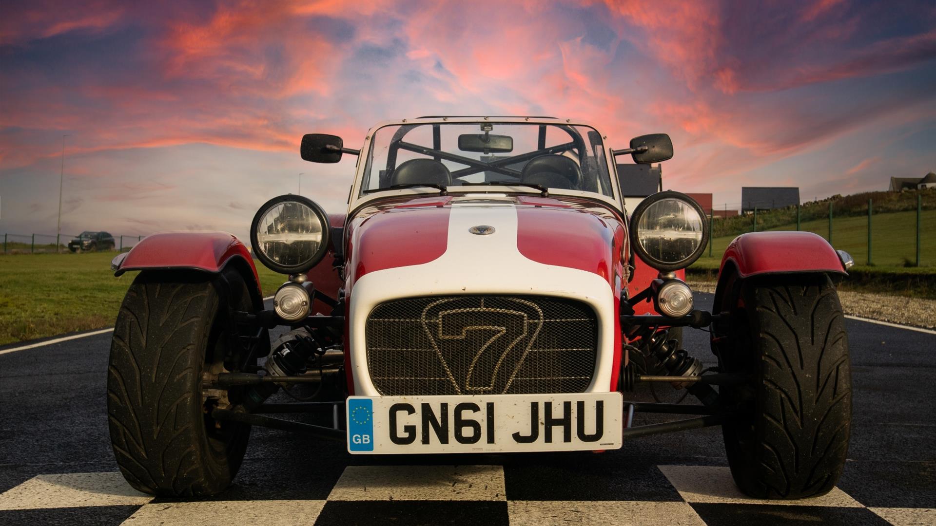 The Caterham 7 on the start line of the North West 200