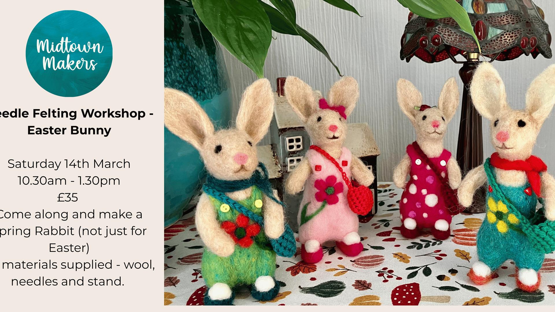 Needle felted rabbits by Marydolls