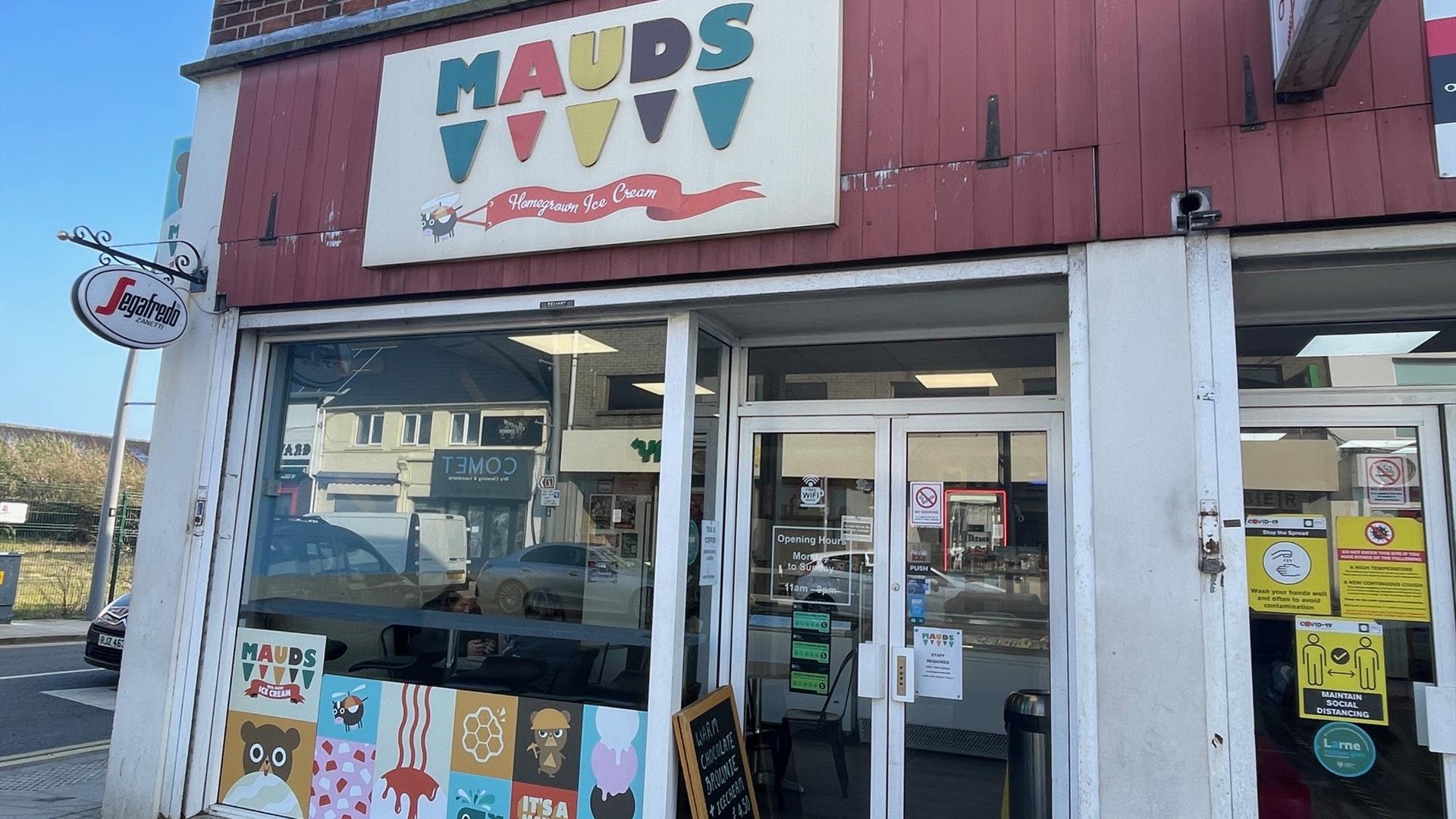 Exterior of Mauds Ice Cream Parlour Larne