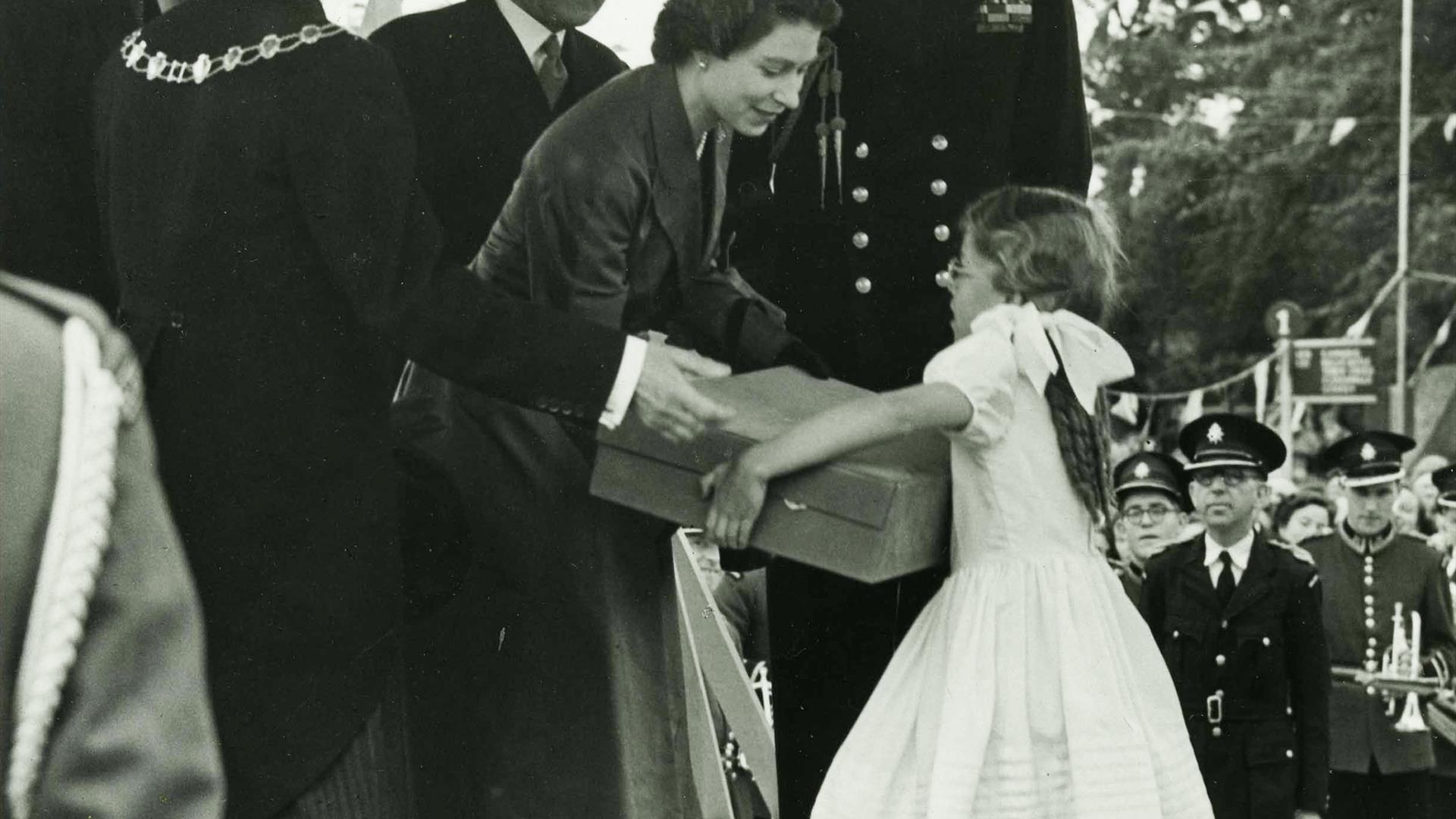 cushions presented to the late Queen in 1952  whilst on her Coronation Tour