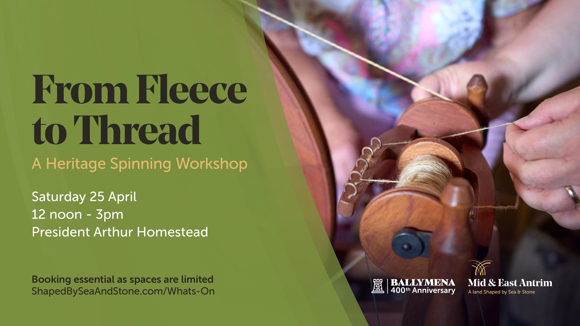 Image shows spinning wheel and hands