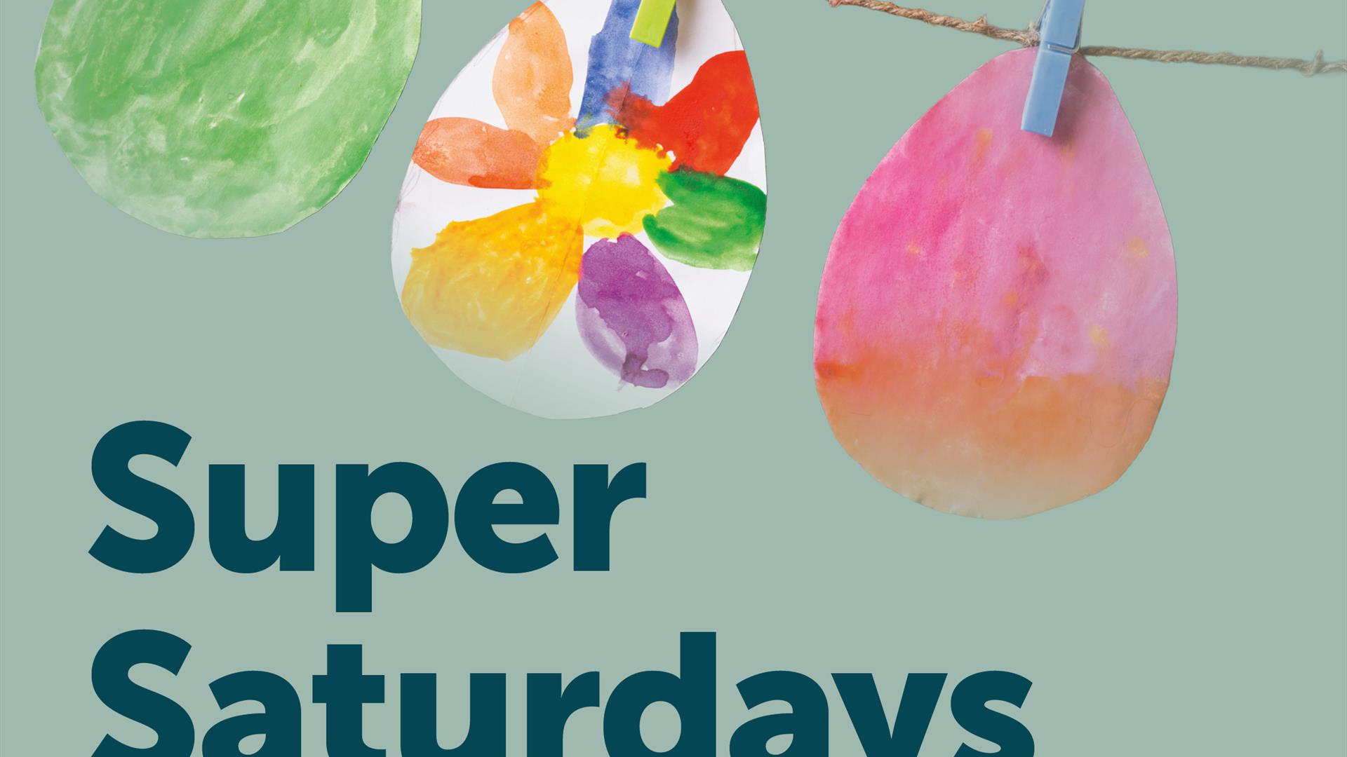 Poster advertising event containing easter eggs and Museum mascot