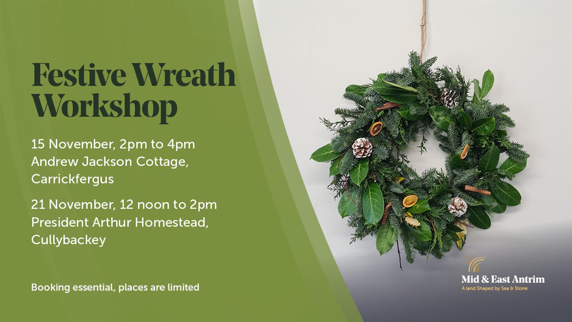 pic of wreath and details of when the workshop is on