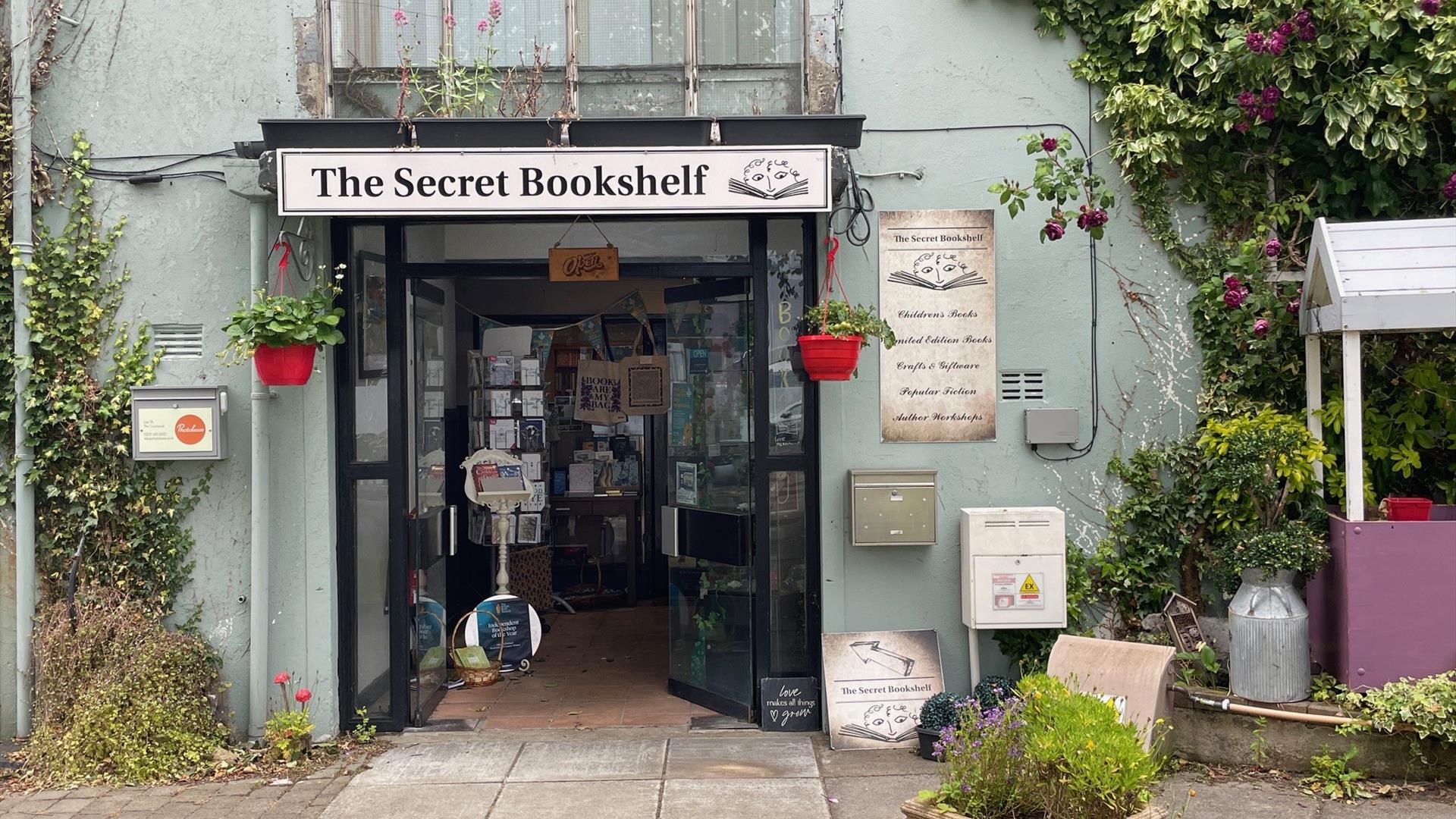 Exterior of Secret Bookshelf shop at the rear of the Courtyard Complex