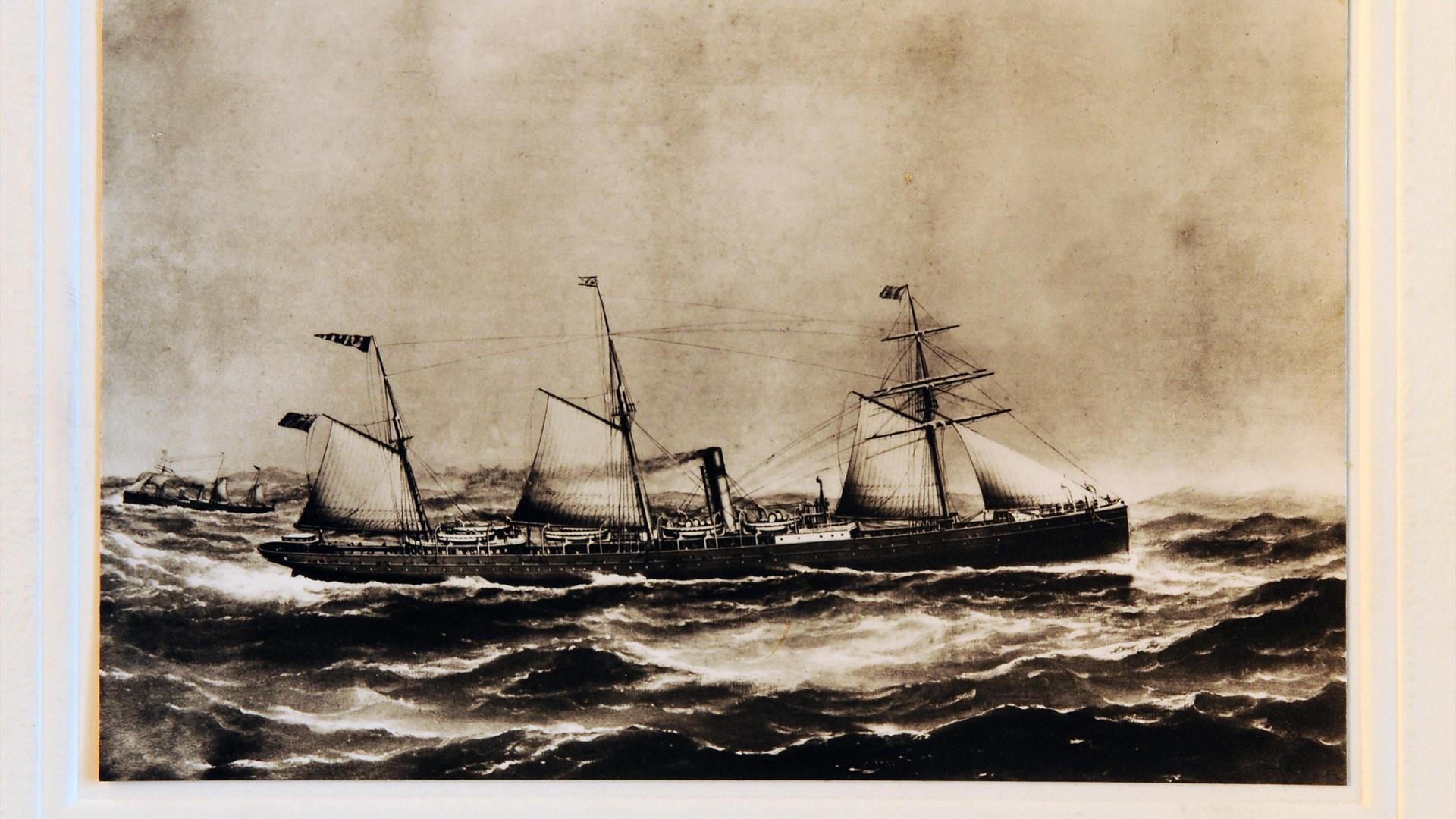 S/S State of Indiana Direct Service Larne Harbour to New York 1882