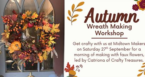 autumn wreath on front door.