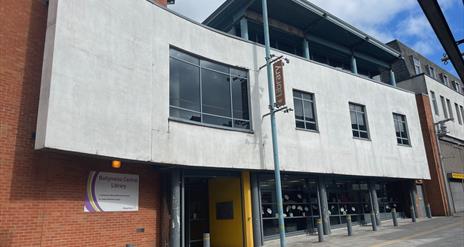 White concrete exterior of Ballymena Central Library
