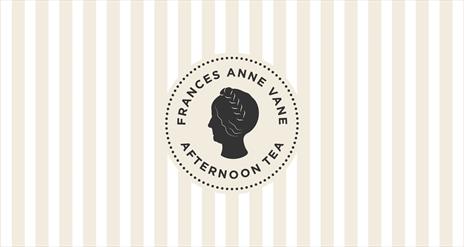 Brand image for Frances Anne Vane afternoon tea - features wording around a sculptured ladies head