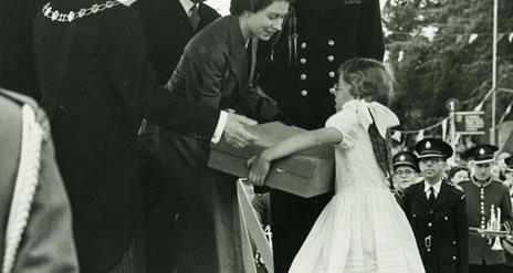 cushions presented to the late Queen in 1952  whilst on her Coronation Tour