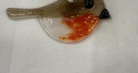 fused glass robin decoration