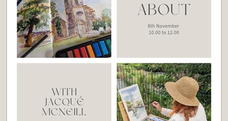 Art and About promo image of Jacque McNeill painting outdoors
