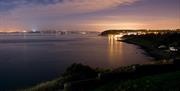Night time view of Blackhead Coastal Path and Whitehead