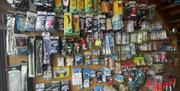 Wall display of angling accessories