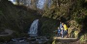 Family at Gleno Waterfall