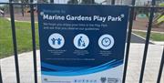 Entrance sign to Marine Gardens Play Park