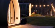 external pods lit at ight