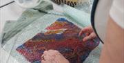 Shelley Steele demonstrating wet felting