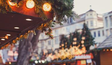 Generic images of a Christmas market stall