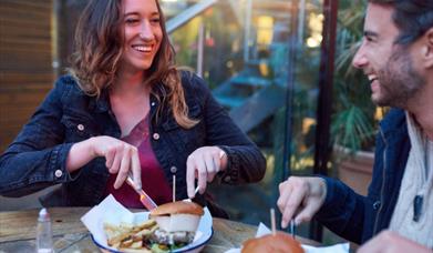 Couple enjoying a meal