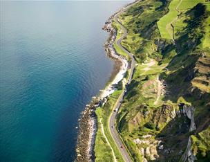 Aerial view of the Causeway Coastal Route