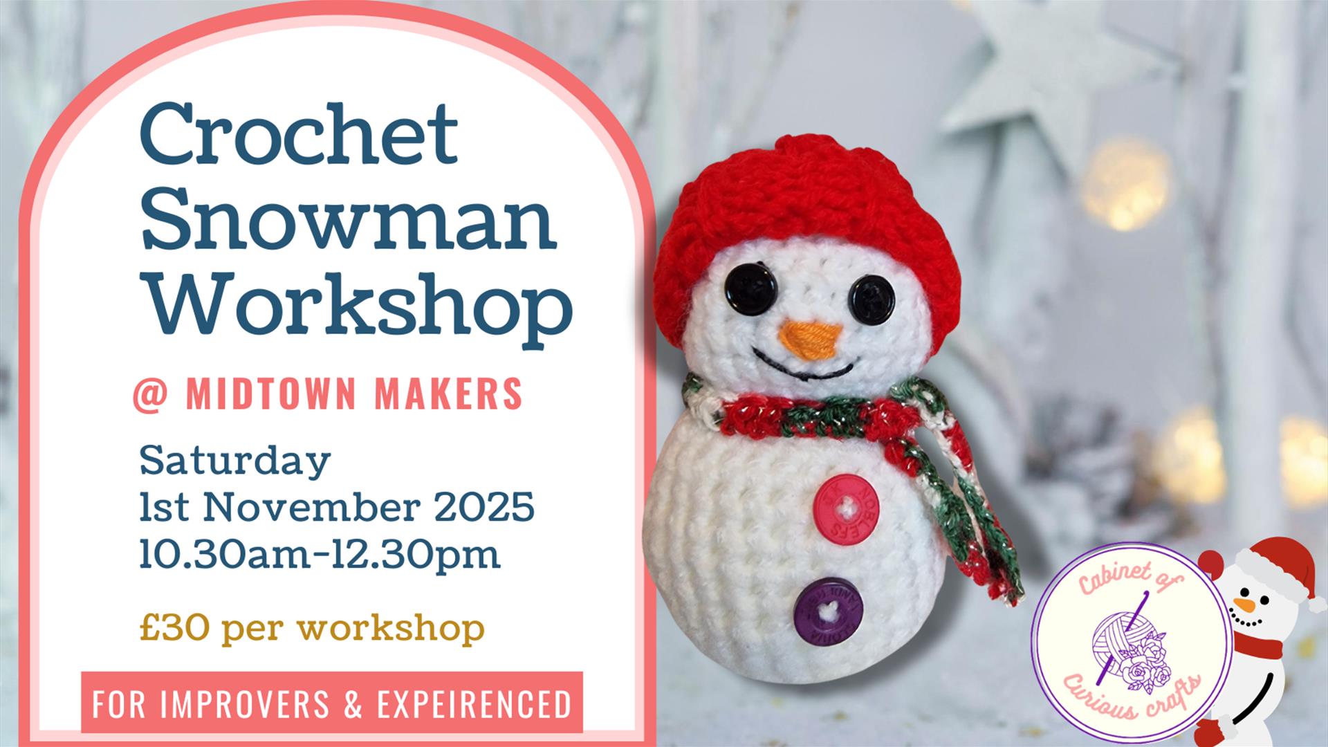 crochet snowman workshop banner crochet snowman workshop banner