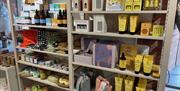 Shelf displays of giftware including lotions and essences