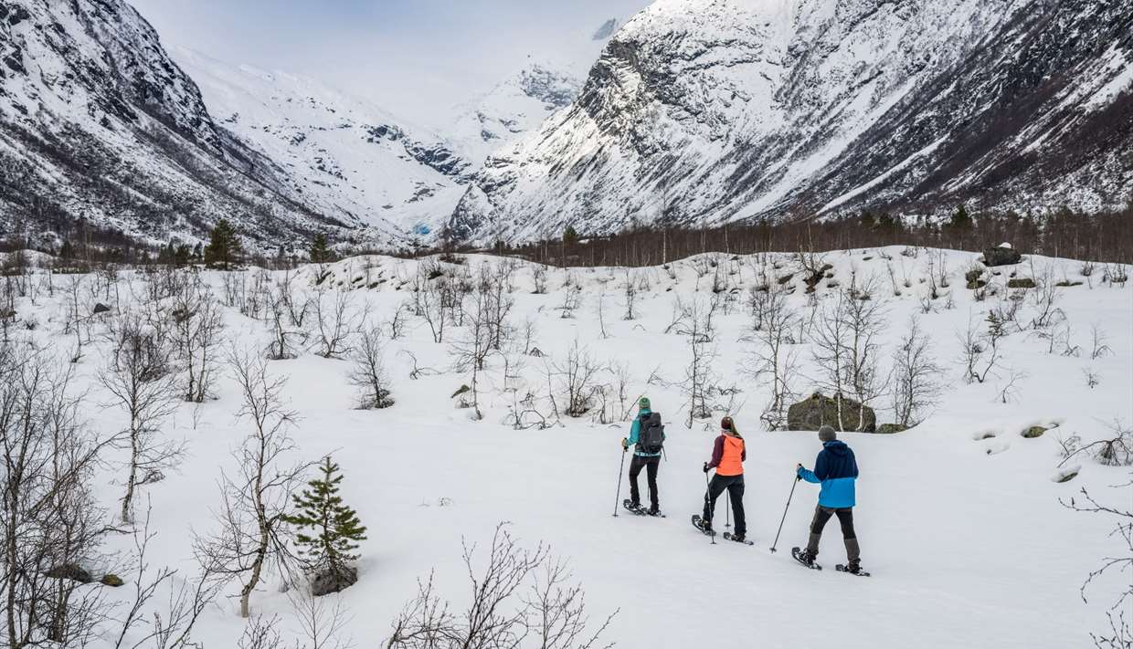 Snowshoe Hiking in the Glacial Landscape