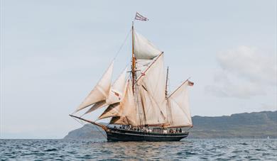 Plymouth day sailing experience onboard tall ship Bessie Ellen, celebrating 120 years of sailing.